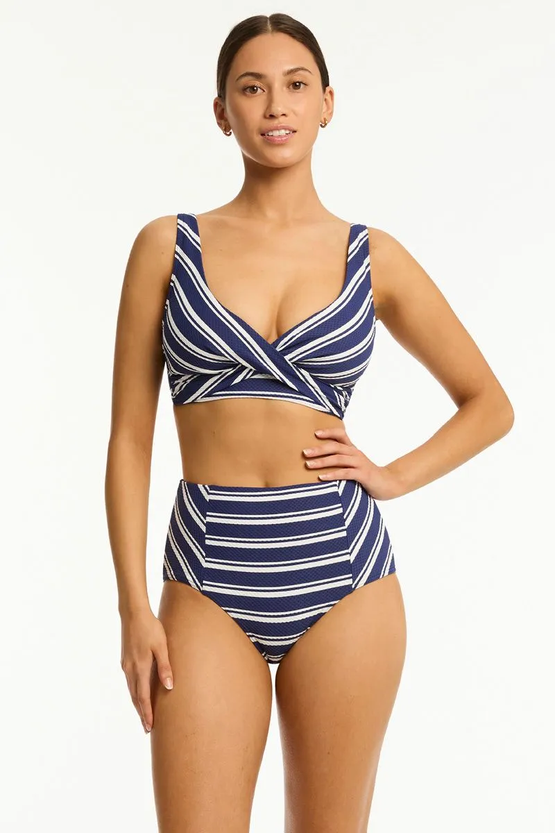 Biarritz Cross Front Bra Top Navy
