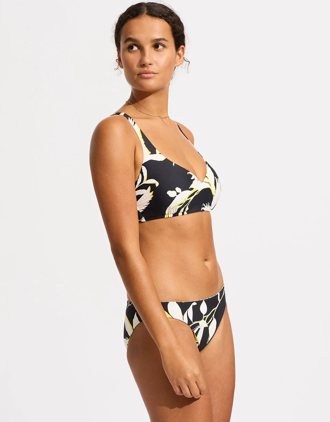 Birds of Paradise Reversible Hipster Bikini Pant - Black