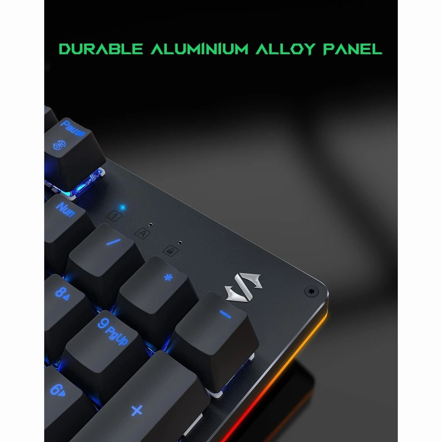 Black Shark Sixgill K2 RGB Mechanical Gaming Keyboard, 105 Keys UK Layout, Blue Switches, Full Anti-Ghosting, Aluminum Base, for PC Gamers