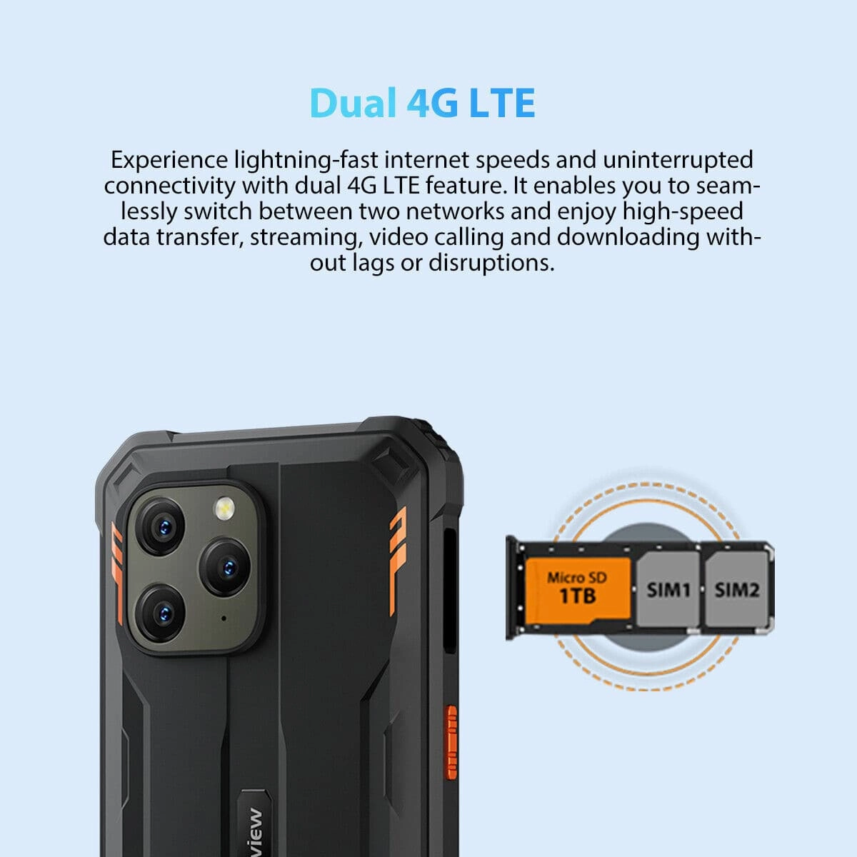 Blackview BV5300 PRO 6.1in 4G 4GB RAM, 64GB Storage Rugged Waterproof Phones - Black - Unlocked