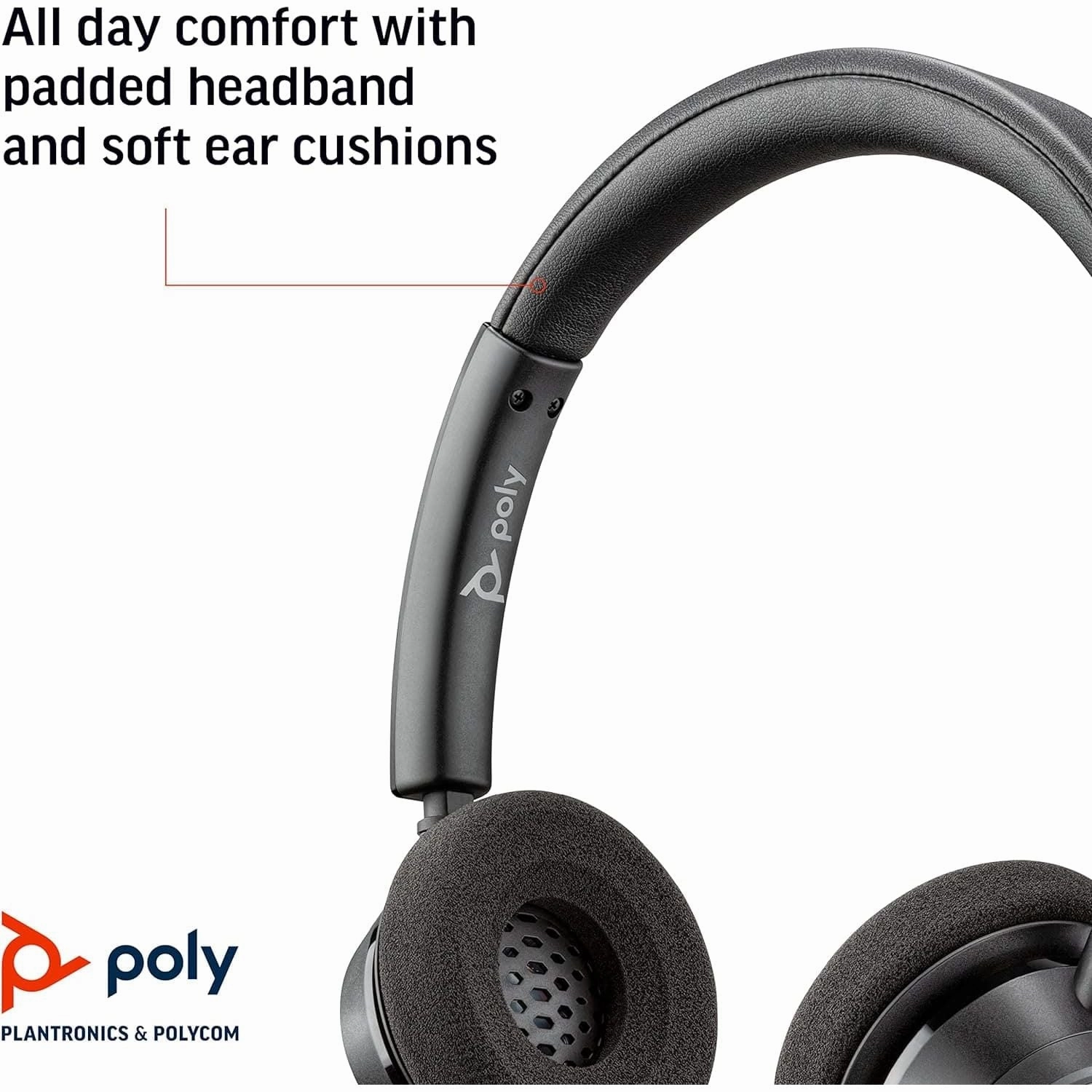 Blackwire 3320 USB-C (Poly)  Wired, Dual-Ear (Stereo) Headset with Boom Mic  USB-C to connect to your PC and/or Mac  Works with Teams, Zoom, & more