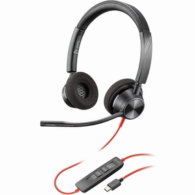 Blackwire 3320 USB-C (Poly)  Wired, Dual-Ear (Stereo) Headset with Boom Mic  USB-C to connect to your PC and/or Mac  Works with Teams, Zoom, & more bluetooth headphones, cheap wireless headphones, headphones with mic