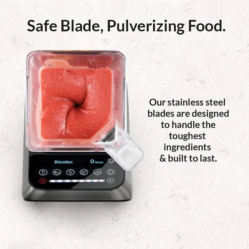 Blendtec Designer 725 Blender - Gunmetal, Stainless Steel Blade, Ice Crushing, Soup Blend, Strong Blender Jar, Smoothie Bottle (Made in USA)