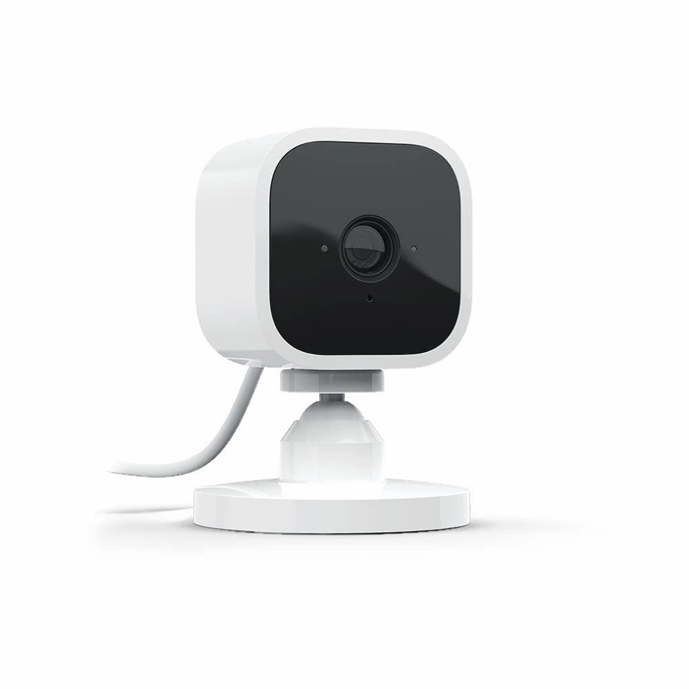 Blink Mini Compact indoor plug-in smart security camera, 1080p HD day and night video, night vision, motion detection, two-way audio, easy setup, Works with Alexa  1 camera (White)