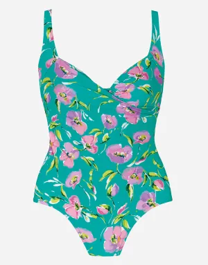 Blume Wrap Front Swimsuit - Mint Floral