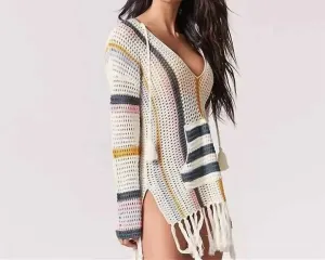 Boho Getaway Island Knit Swimsuit Cover Up In Multi
