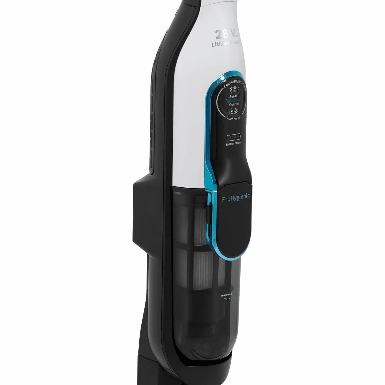 Bosch Athlet Serie 6 BCH86HYGGB ProHygienic 28V Cordless Vacuum Cleaner, 60 Minutes runtime-White, 0.9 liters, 81 Decibeles