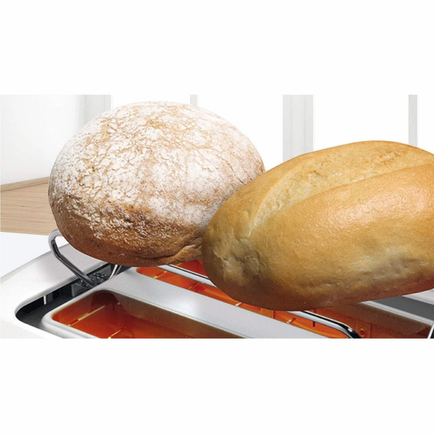 Bosch DesignLine 2-Slice Toaster, 970W, White Stainless Steel