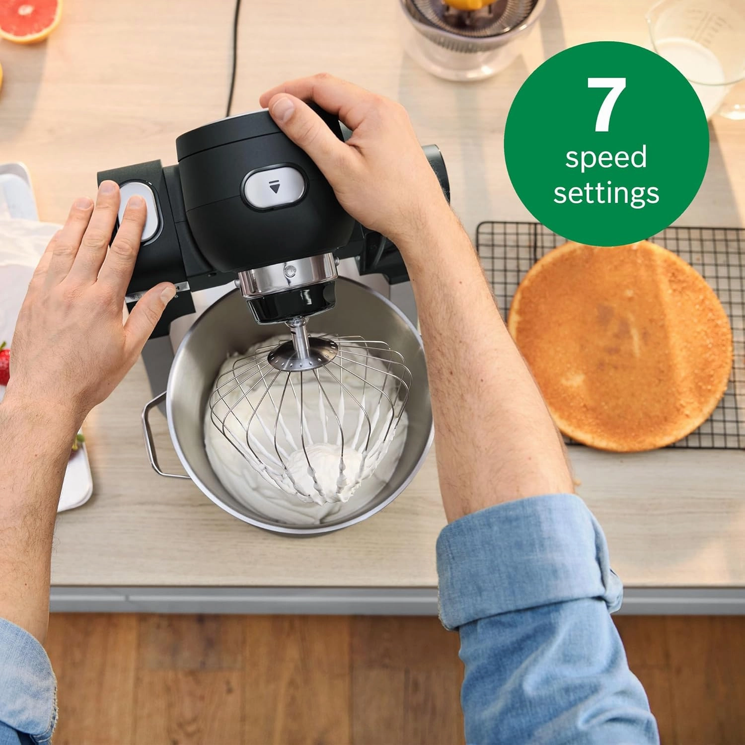 Bosch Series 6 MUMS6ZM00G Stand Mixer with Intelligent Sensing Technology and Integrated Scale  1600W, Black/Silver Stainless Steel