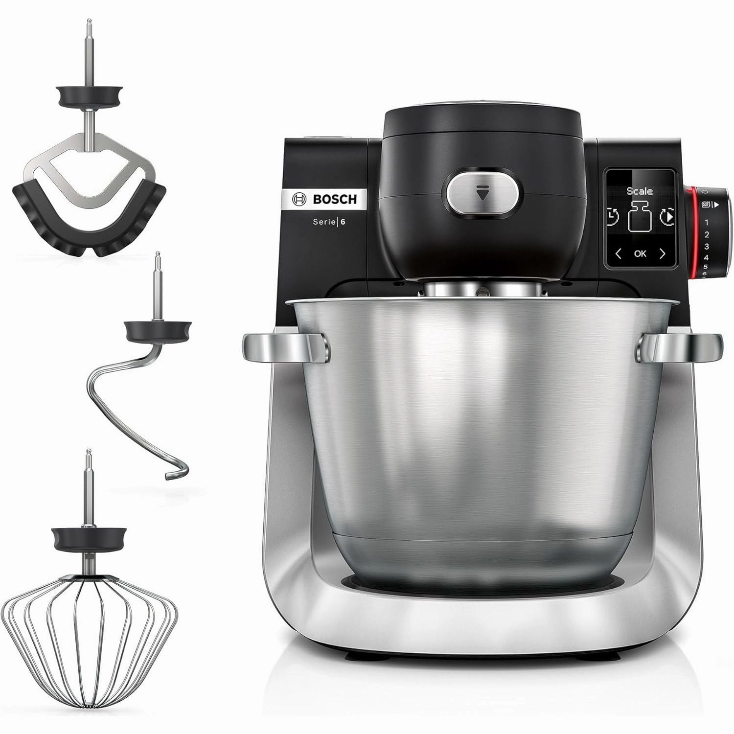 Bosch Series 6 MUMS6ZM00G Stand Mixer with Intelligent Sensing Technology and Integrated Scale  1600W, Black/Silver Stainless Steel phone accessories, mobile phone cases, best charging cable