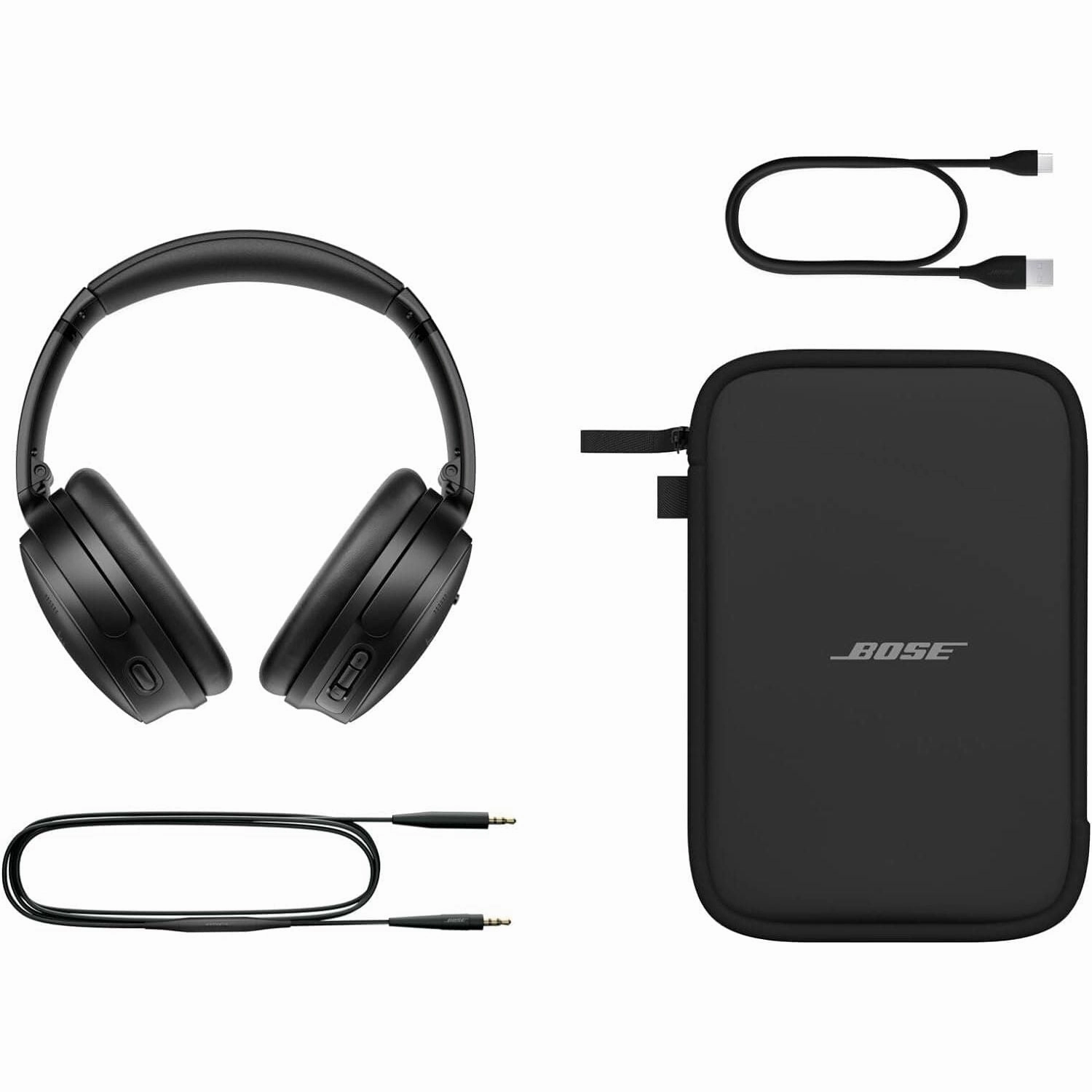 Bose QuietComfort SC Wireless Noise Cancelling Headphones  Bluetooth Over-Ear, Up to 24 Hours Battery Life, Soft Case, Black