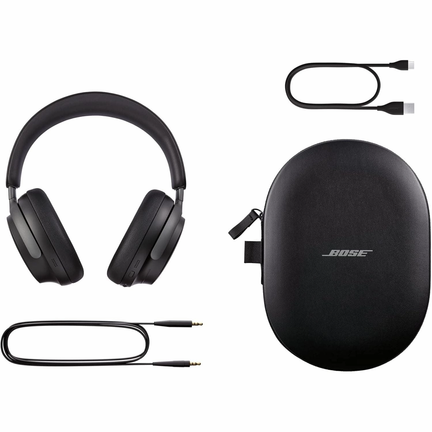 Bose QuietComfort Ultra Wireless Noise Cancelling Headphones with Spatial Audio, 24-Hour Battery, Mic - Black