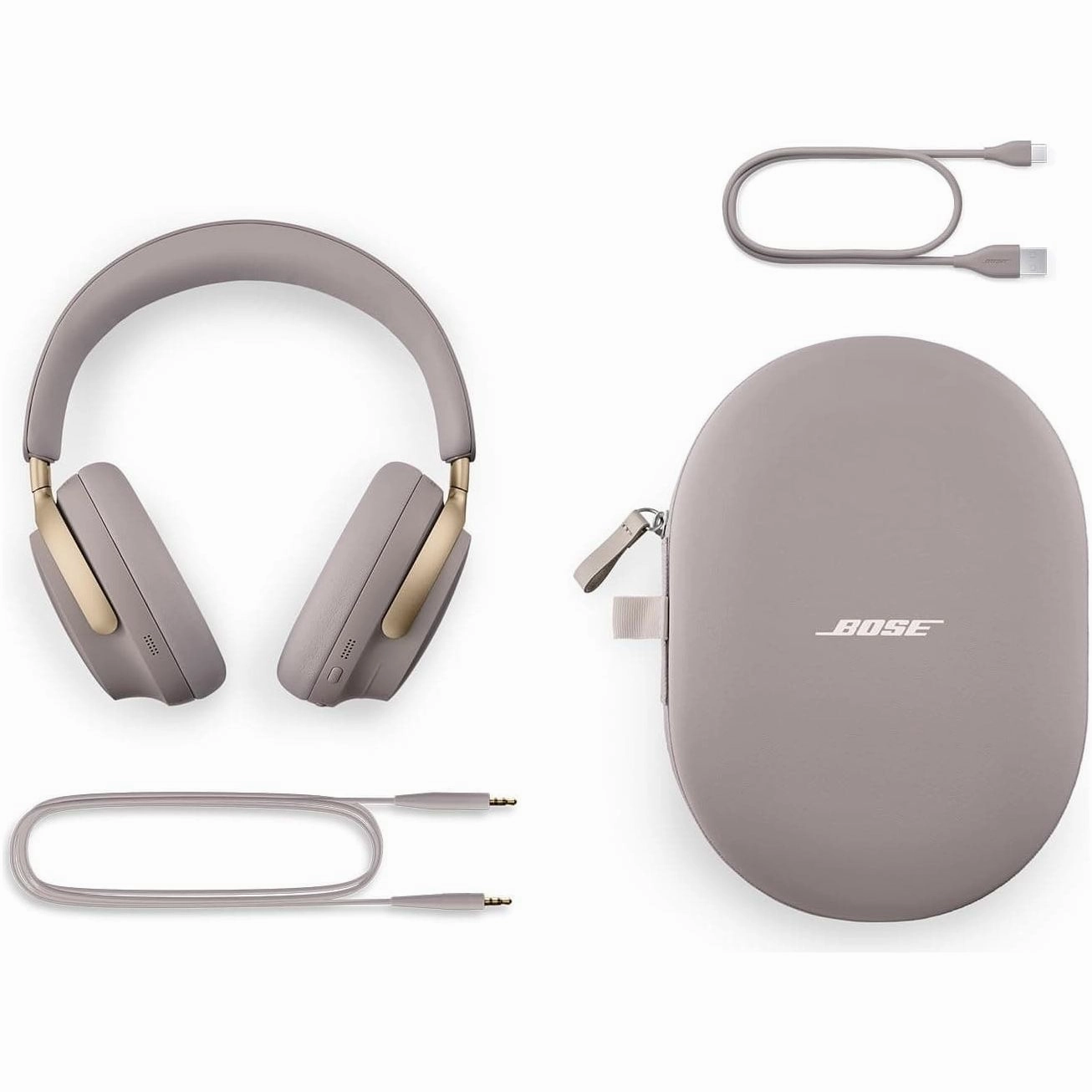 Bose QuietComfort Ultra Wireless Noise Cancelling Headphones with Spatial Audio, 24-Hour Battery, Mic - Sandstone (Limited Edition)