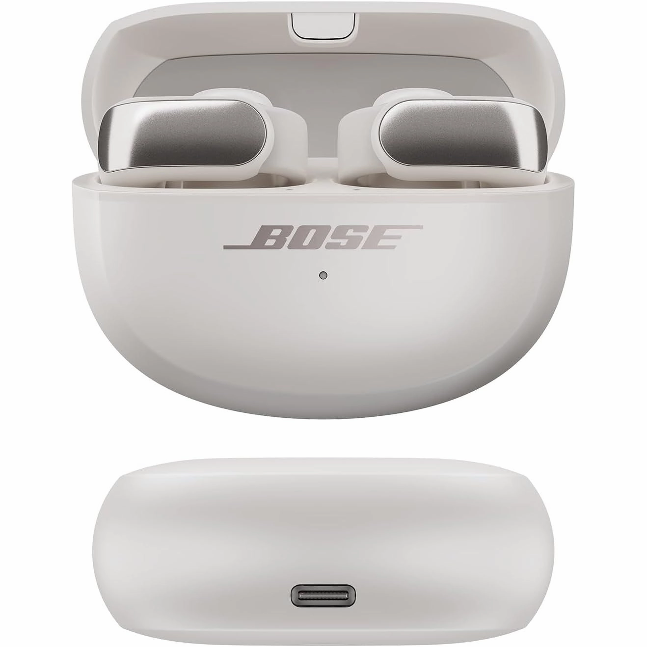 Bose Ultra Open Earbuds with Immersive Audio, Open Ear Wireless Clip on Earbuds for Comfort, Up to 48 Hours of Battery Life - White Smoke