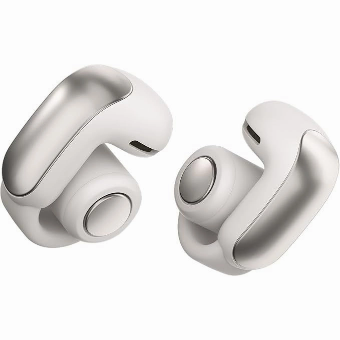 Bose Ultra Open Earbuds with Immersive Audio, Open Ear Wireless Clip on Earbuds for Comfort, Up to 48 Hours of Battery Life - White Smoke earbuds and headphones, true wireless earbuds, noise cancelling earbuds