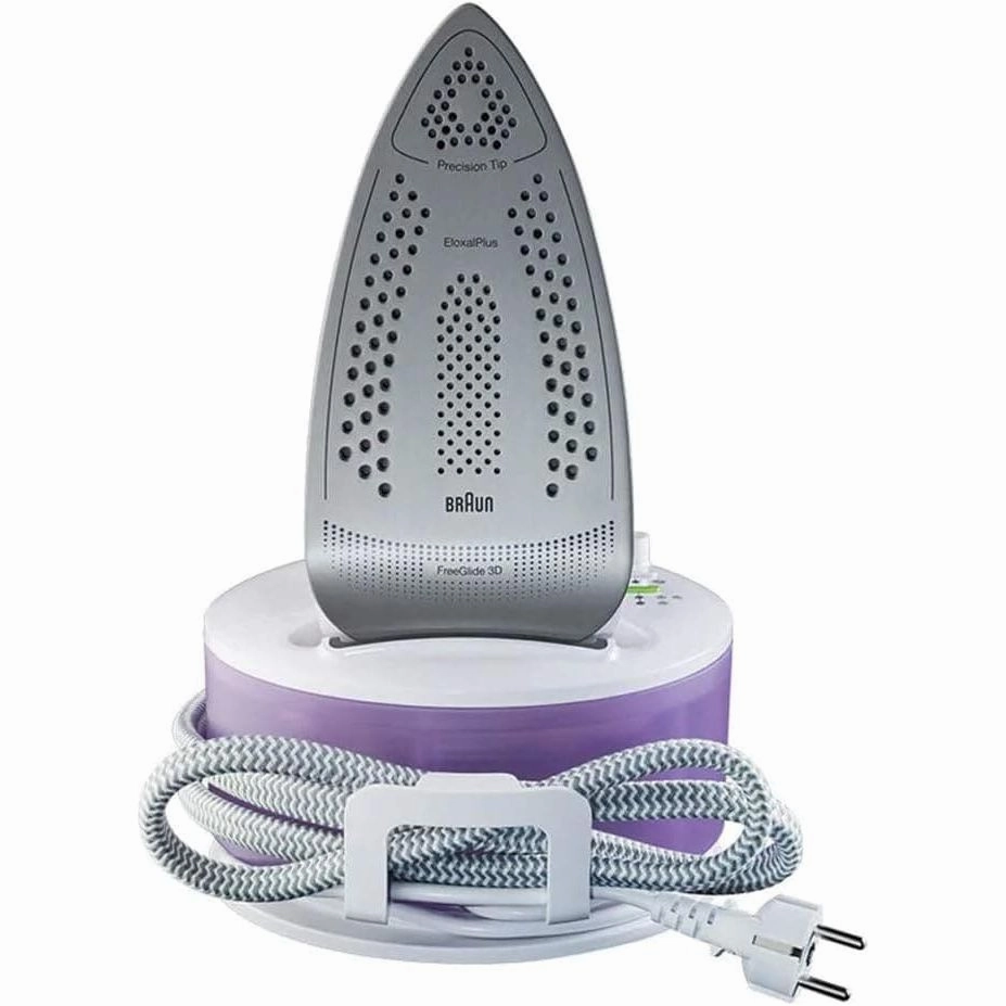 BRAUN CareStyle Compact IS 2044 Ironing Center - 2200 W - 1.3L Water Tank Capacity - Curved 3D Sole White & Violet
