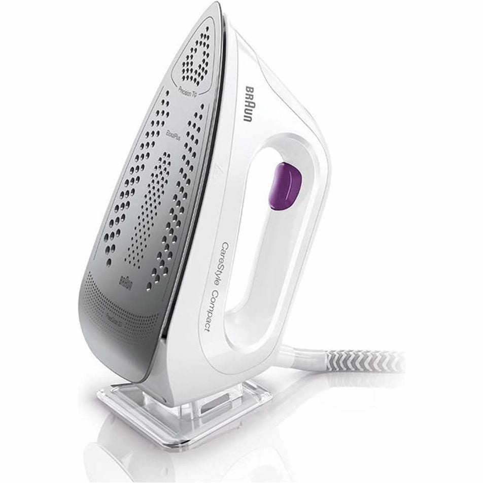 BRAUN CareStyle Compact IS 2044 Ironing Center - 2200 W - 1.3L Water Tank Capacity - Curved 3D Sole White & Violet