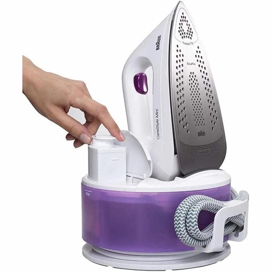 BRAUN CareStyle Compact IS 2044 Ironing Center - 2200 W - 1.3L Water Tank Capacity - Curved 3D Sole White & Violet