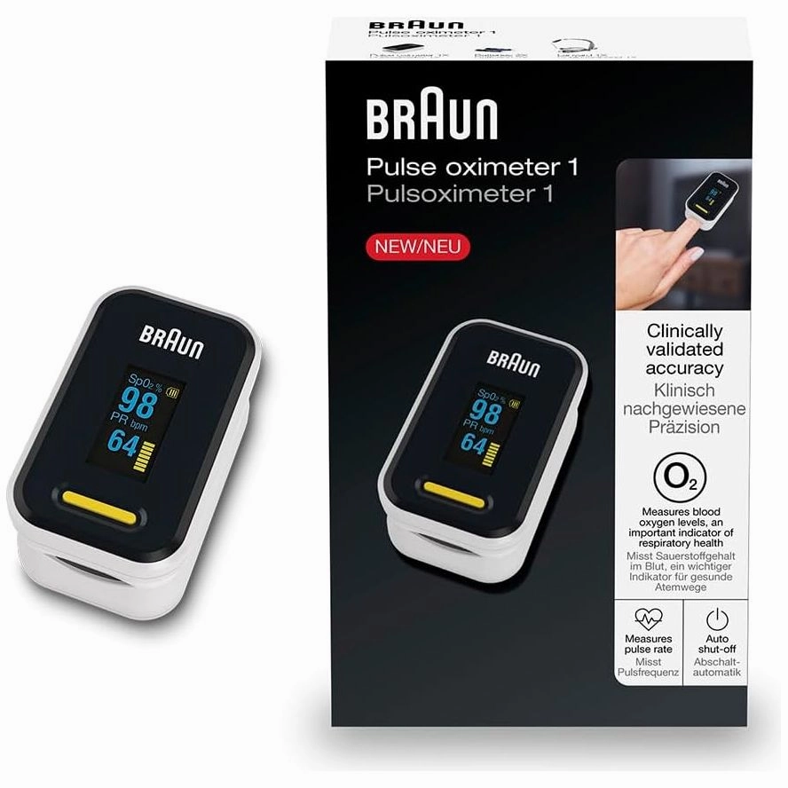 Braun Pulse Oximeter 1 C Accurate Blood Oxygen Finger Monitor, Clinically Validated, Easy-to-Use, Ideal for COPD, Pneumonia & Sleep Apnea C YK-81CEU retro game consoles, buy sega console, retro gaming accessories