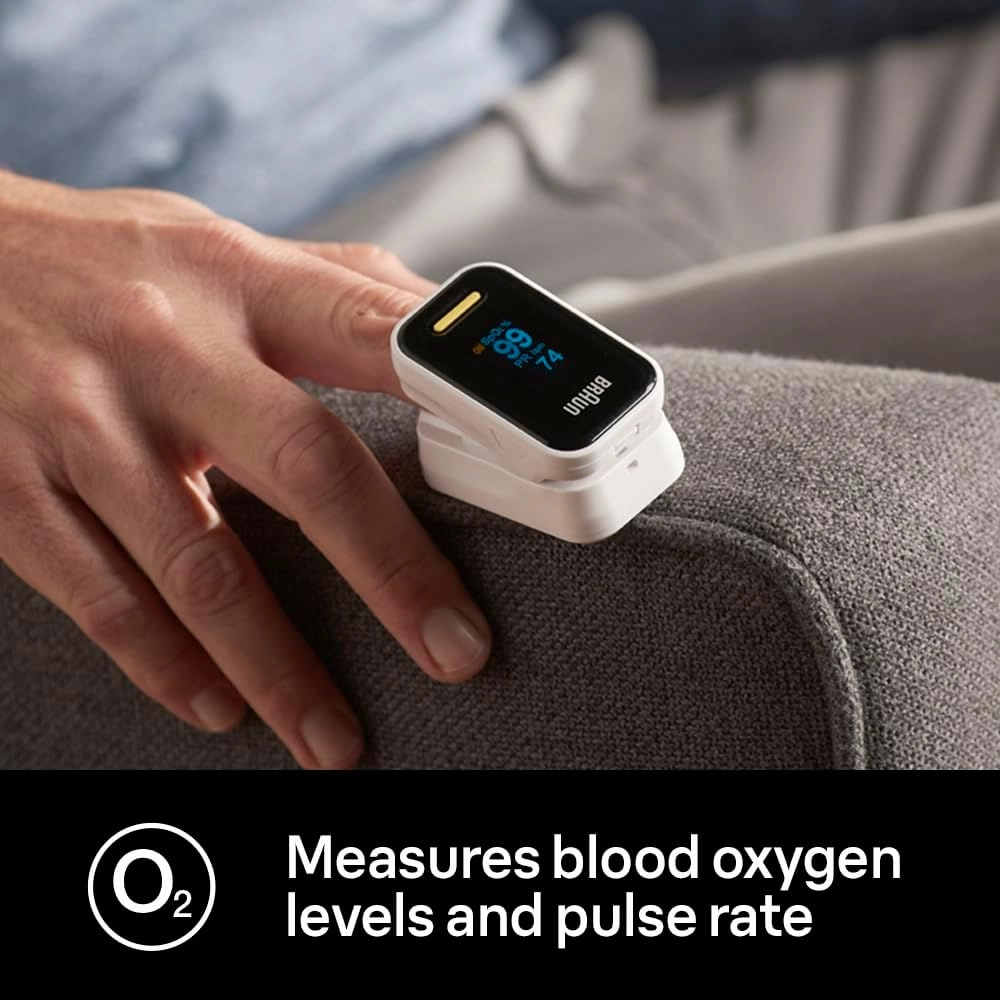 Braun Pulse Oximeter 1 C Accurate Blood Oxygen Finger Monitor, Clinically Validated, Easy-to-Use, Ideal for COPD, Pneumonia & Sleep Apnea C YK-81CEU