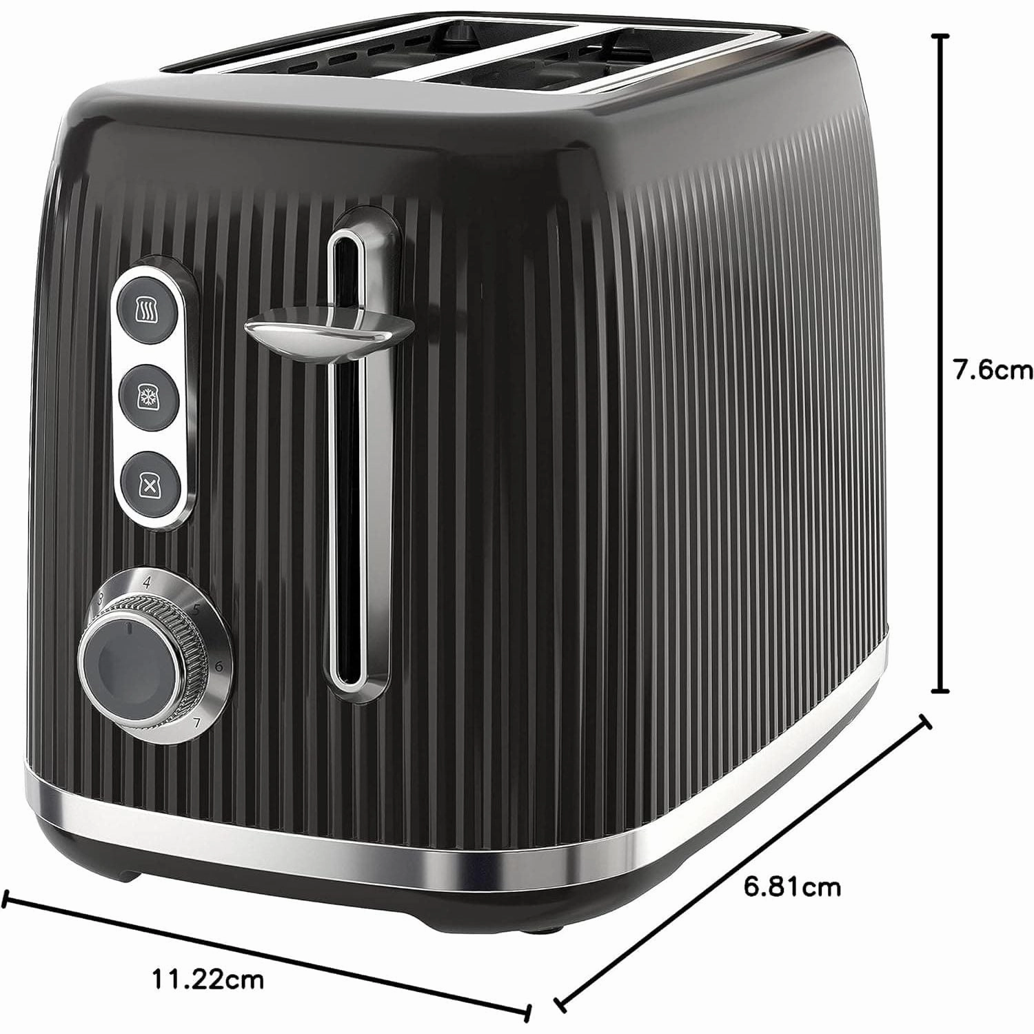 Breville Bold Black 2-Slice Toaster with High-Lift and Wide Slots | Black and Silver Chrome