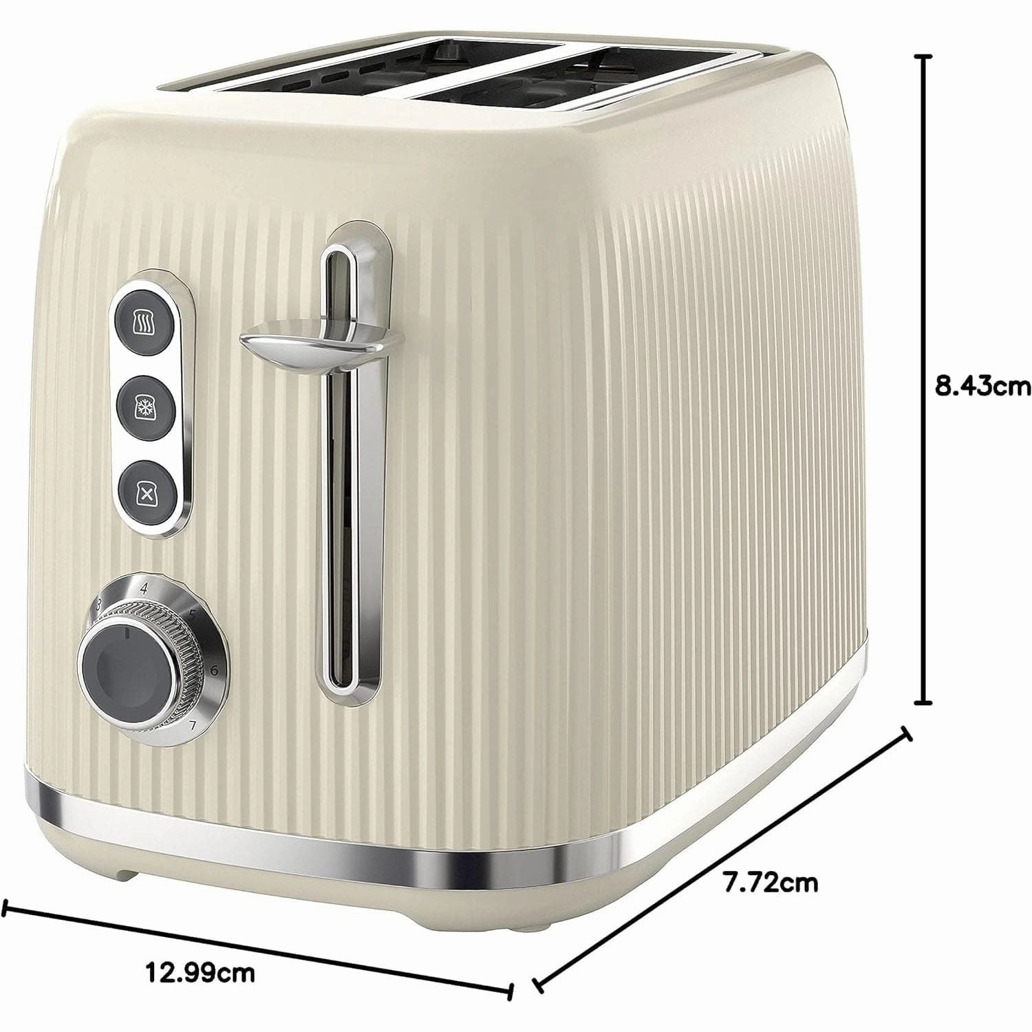 Breville Bold Vanilla Cream 2-Slice Toaster with High-Lift and Wide Slots | Cream and Silver Chrome