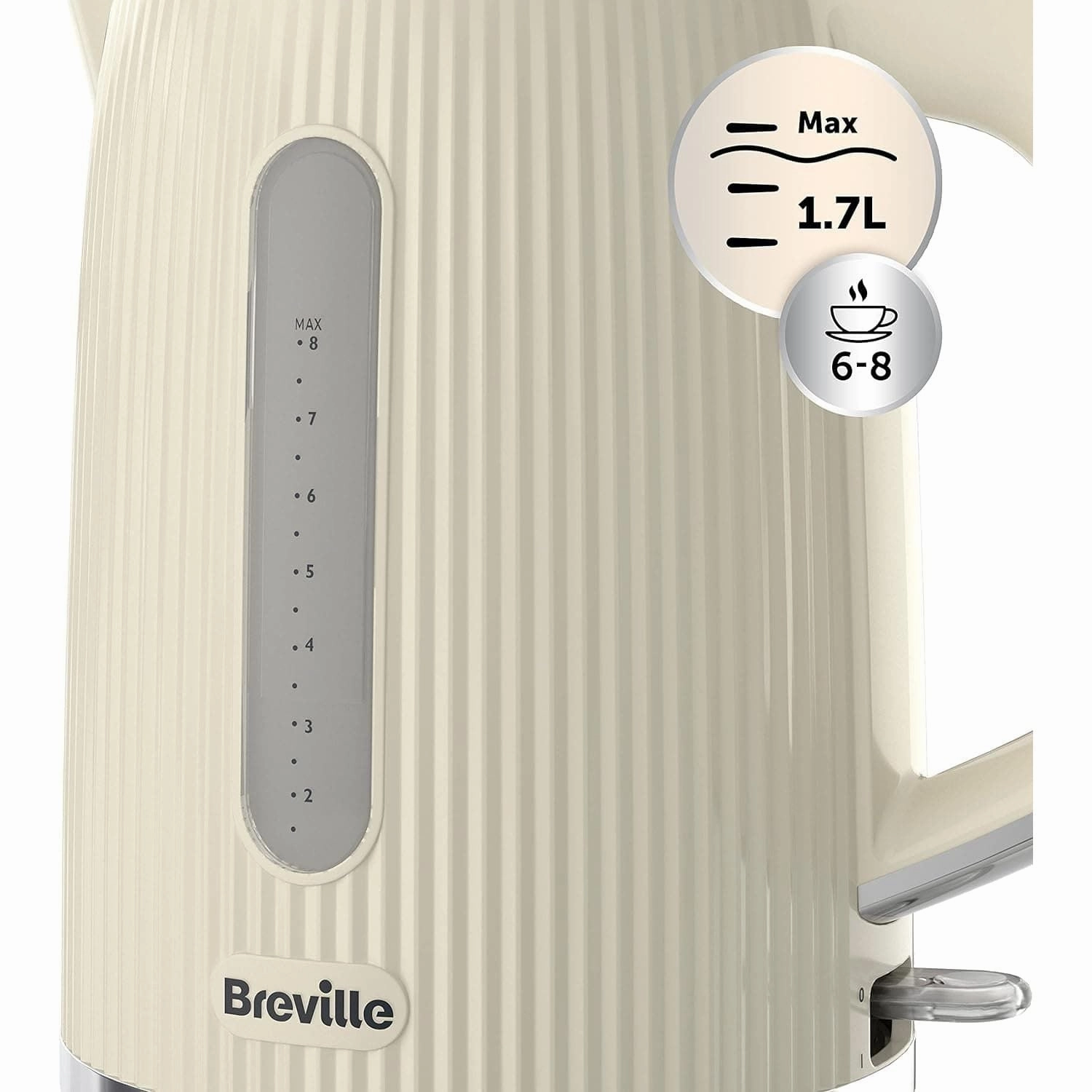 Breville Bold Vanilla Cream Electric Kettle | 1.7L | 3kW Fast Boil | Cream & Silver Chrome