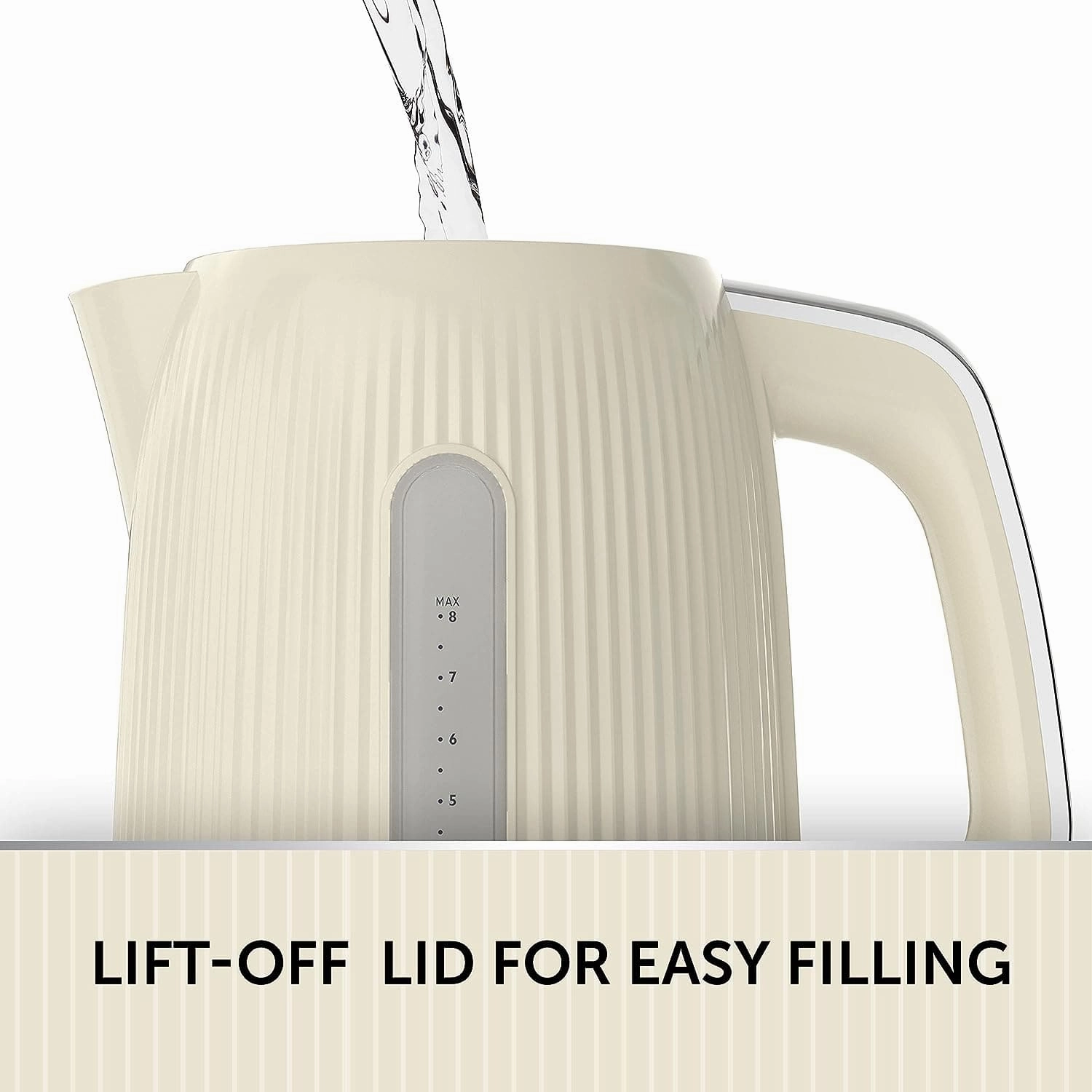 Breville Bold Vanilla Cream Electric Kettle | 1.7L | 3kW Fast Boil | Cream & Silver Chrome