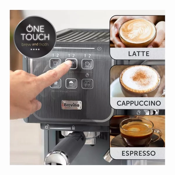 BREVILLE One-Touch CoffeeHouse II VCF146 Coffee Machine - Grey