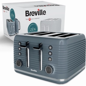 Breville Zen 4-Slice Grey Toaster with High Lift & Wide Slots | Grey & Silver Chrome [VTR027] phone accessories, mobile phone cases, best charging cable