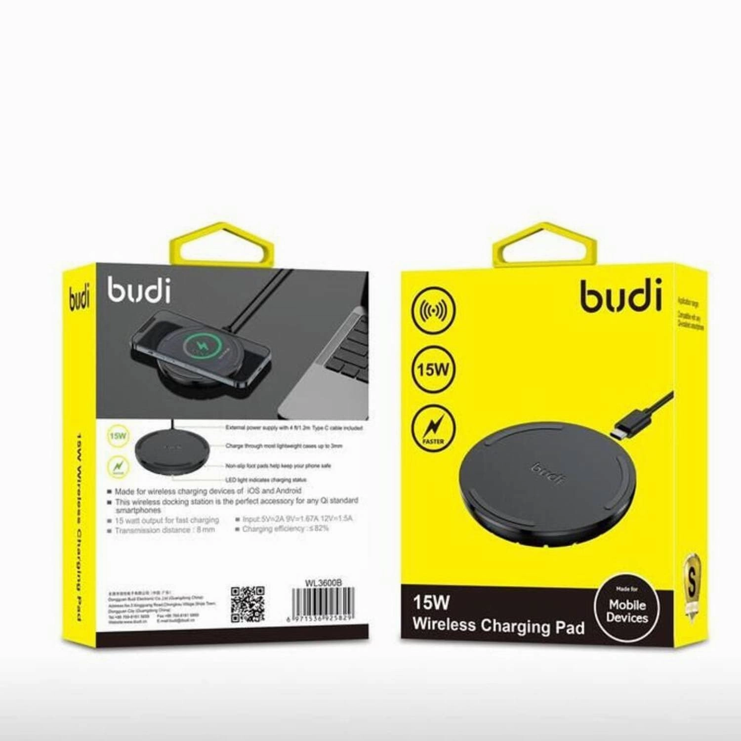 Budi 15W Wireless Charging Pad WL3600B