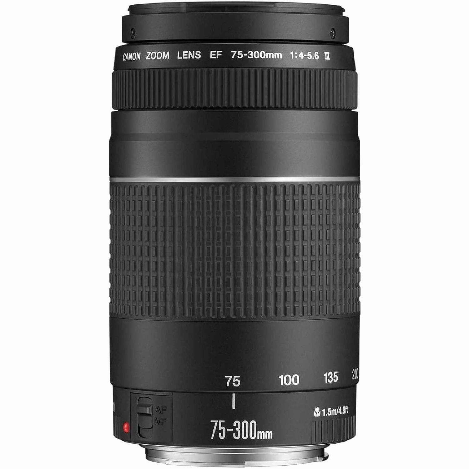 Canon Black, EF 75 - 300 mm f/4.0 - 5.6 III Filter Size 58 mm Zoom Lens