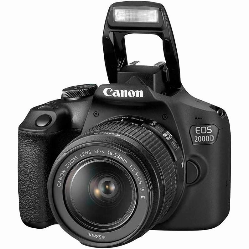 Canon EOS 2000D DSLR Camera and EF-S 18-55 mm f/3.5-5.6 IS II Lens - Black