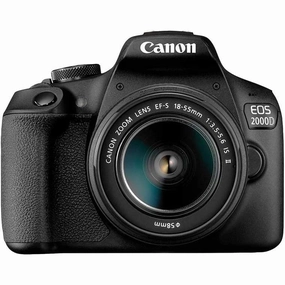Canon EOS 2000D DSLR Camera and EF-S 18-55 mm f/3.5-5.6 IS II Lens - Black camera and photography, photography gear, professional camera kits