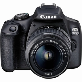Canon EOS-2000D DSLR camera EF-S 18-55 mm IS II 24.1 MP Black Optical viewfinder, Built-in flash, Wi-Fi, Full HD Video camera and photography, photography gear, professional camera kits
