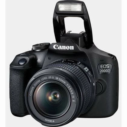 Canon EOS-2000D DSLR camera EF-S 18-55 mm IS II 24.1 MP Black Optical viewfinder, Built-in flash, Wi-Fi, Full HD Video
