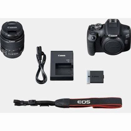 Canon EOS-2000D DSLR camera EF-S 18-55 mm IS II 24.1 MP Black Optical viewfinder, Built-in flash, Wi-Fi, Full HD Video