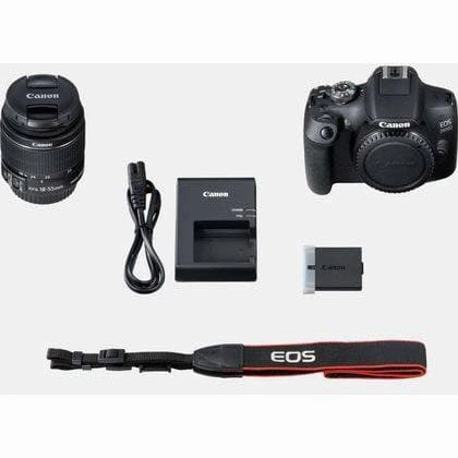 Canon EOS-2000D DSLR camera EF-S 18-55 mm IS II 24.1 MP Black Optical viewfinder, Built-in flash, Wi-Fi, Full HD Video