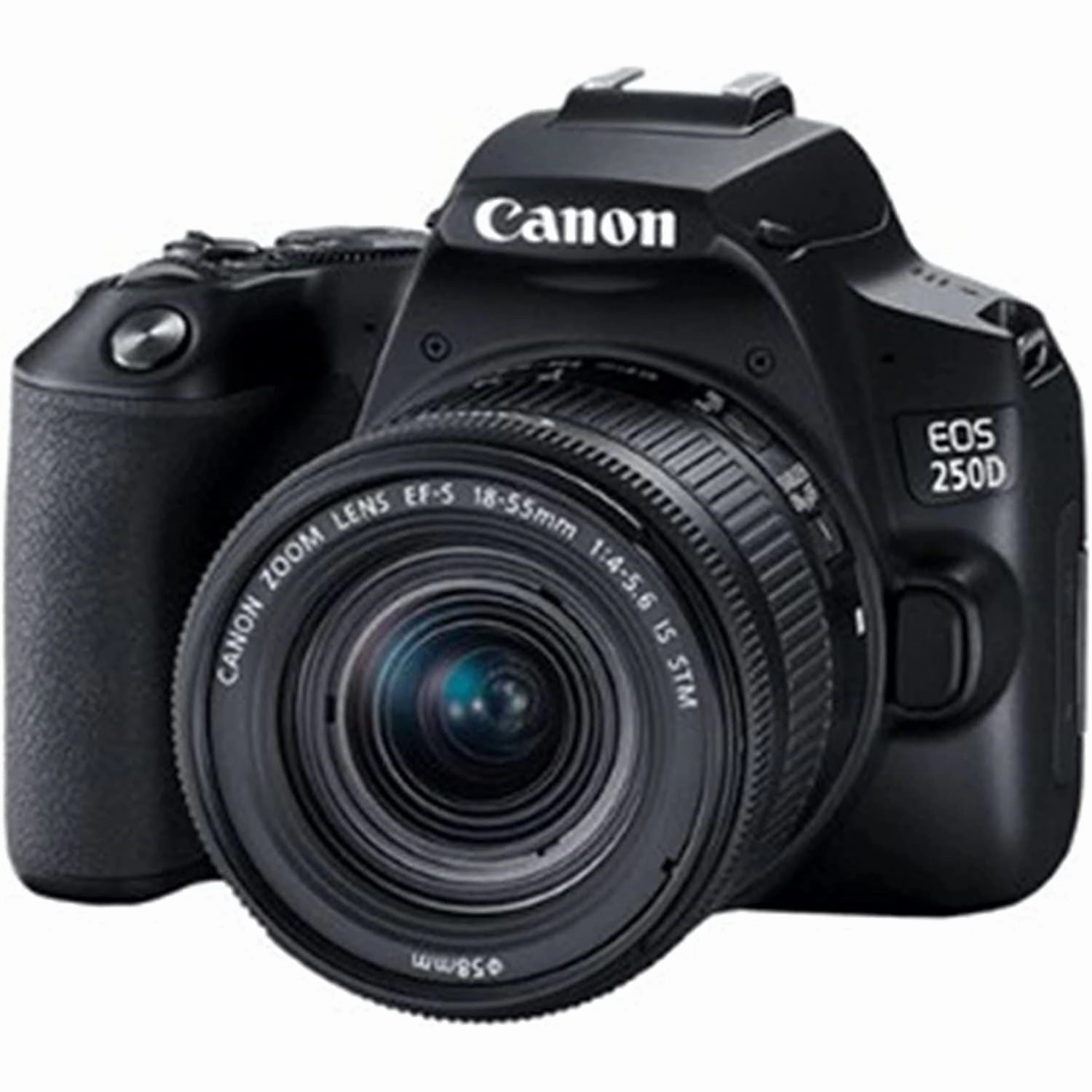 Canon EOS 250D digital camera (24.1 megapixels, 7.7 cm (3 inches) Vari-Angle Display, APS-C sensor, 4K, Full-HD, DIGIC 8, WLAN, Bluetooth) incl. EF-S 18-55mm f/3.5-5,6 III lens black