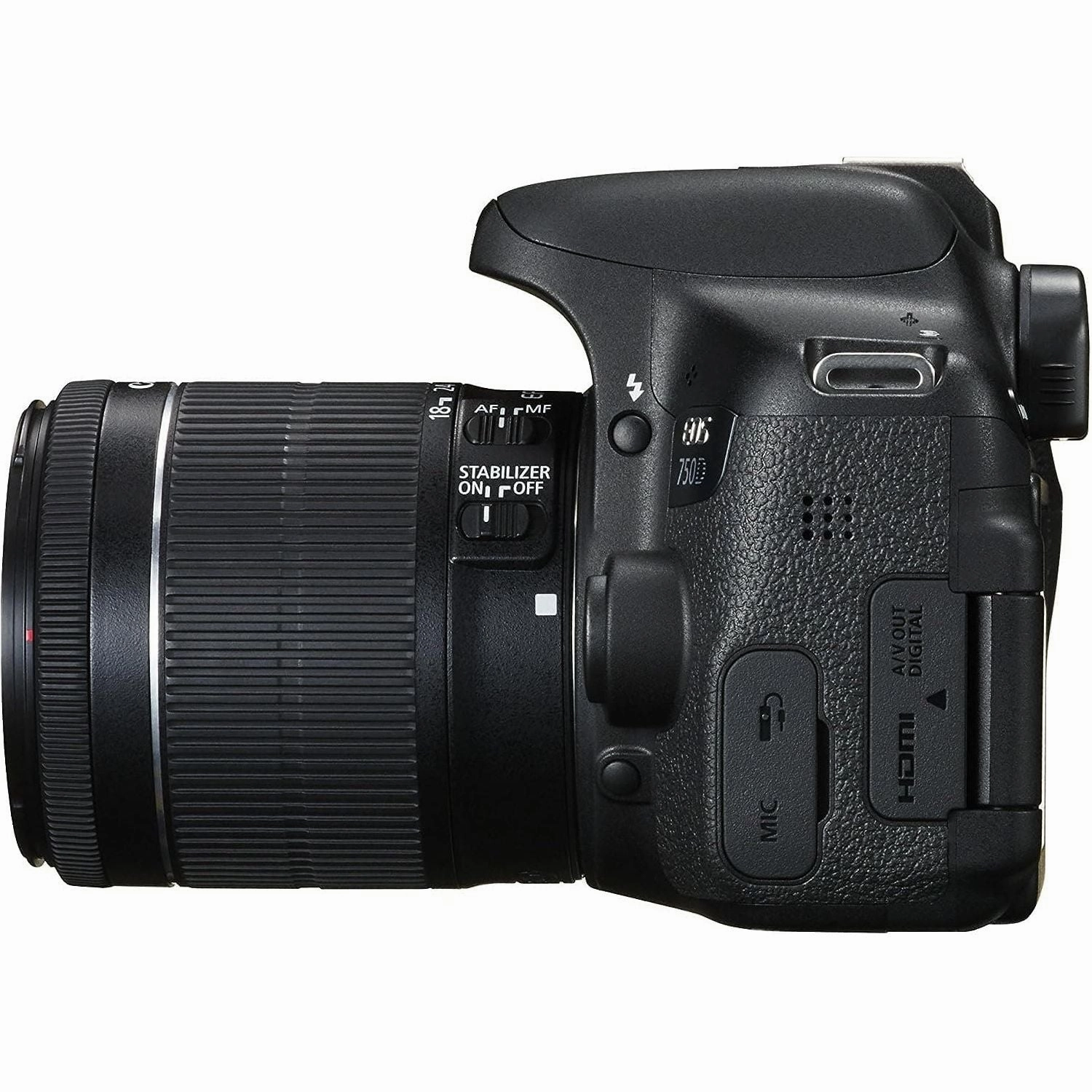 Canon EOS 750D Digital SLR Body Only Camera with EF-S 18-55 mm f/3.5-5.6 IS STM Lens (24.2 MP, CMOS Sensor) 3-Inch LCD Screen