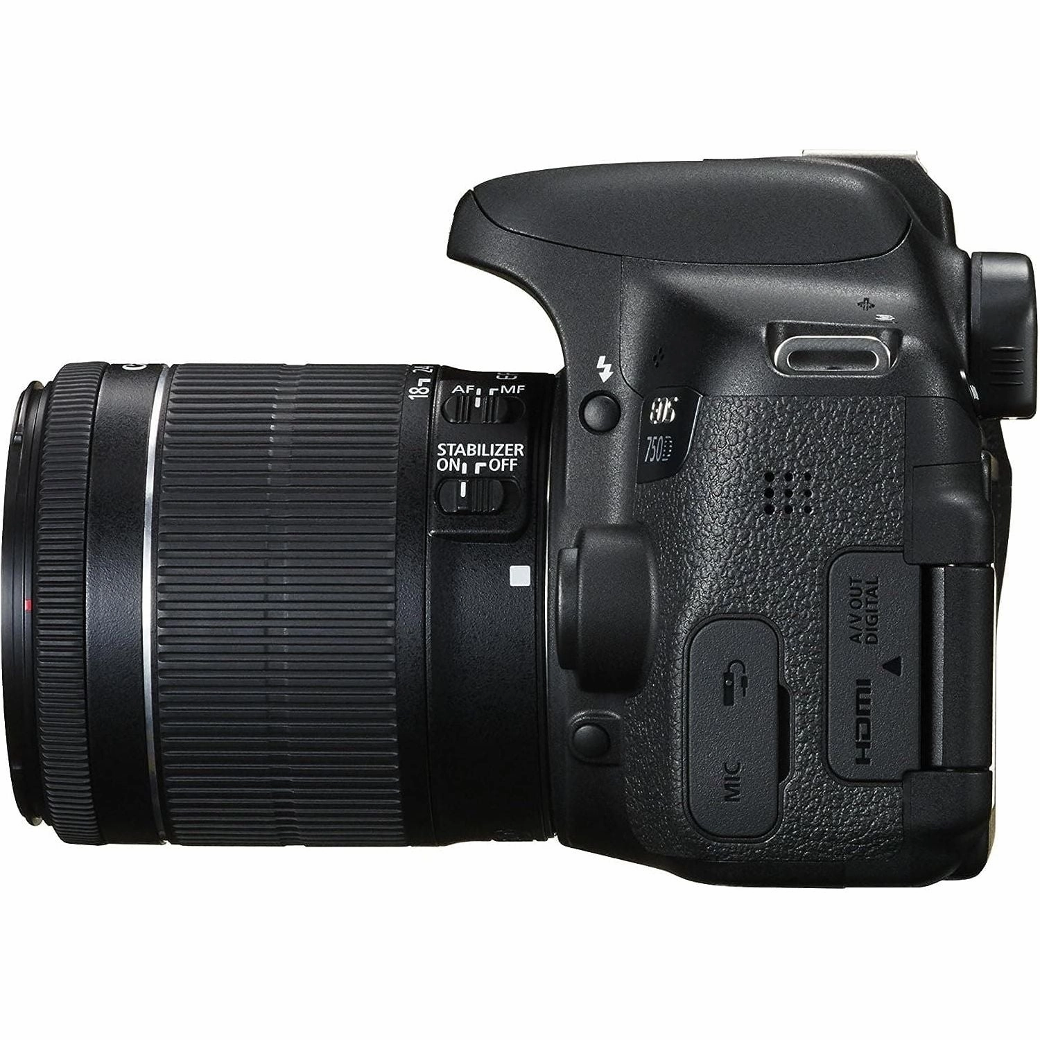 Canon EOS 750D Digital SLR Body Only Camera with EF-S 18-55 mm f/3.5-5.6 IS STM Lens (24.2 MP, CMOS Sensor) 3-Inch LCD Screen