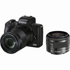 Canon EOS M50 Kit with EF-M 15-45mm & EF-M 55-200mm Lenses, Black
