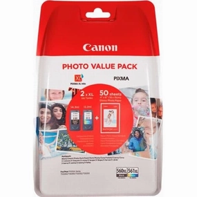 Canon Genuine PG560XL Black and CL561XL Colour Photo Value Ink Cartridge Pack for PIXMA desktop computers, gaming desktop pc, all in one desktop deals