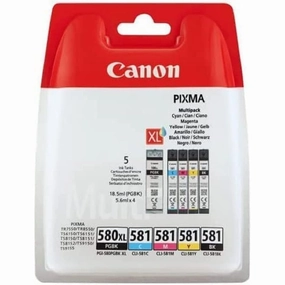 Canon Original PGI-580 PGBK, CLI-581 (C/M/Y/BK) Ink Cartridge - Black (Pack of 5), Packaging May Vary computing devices, pc accessories, cheap computer online