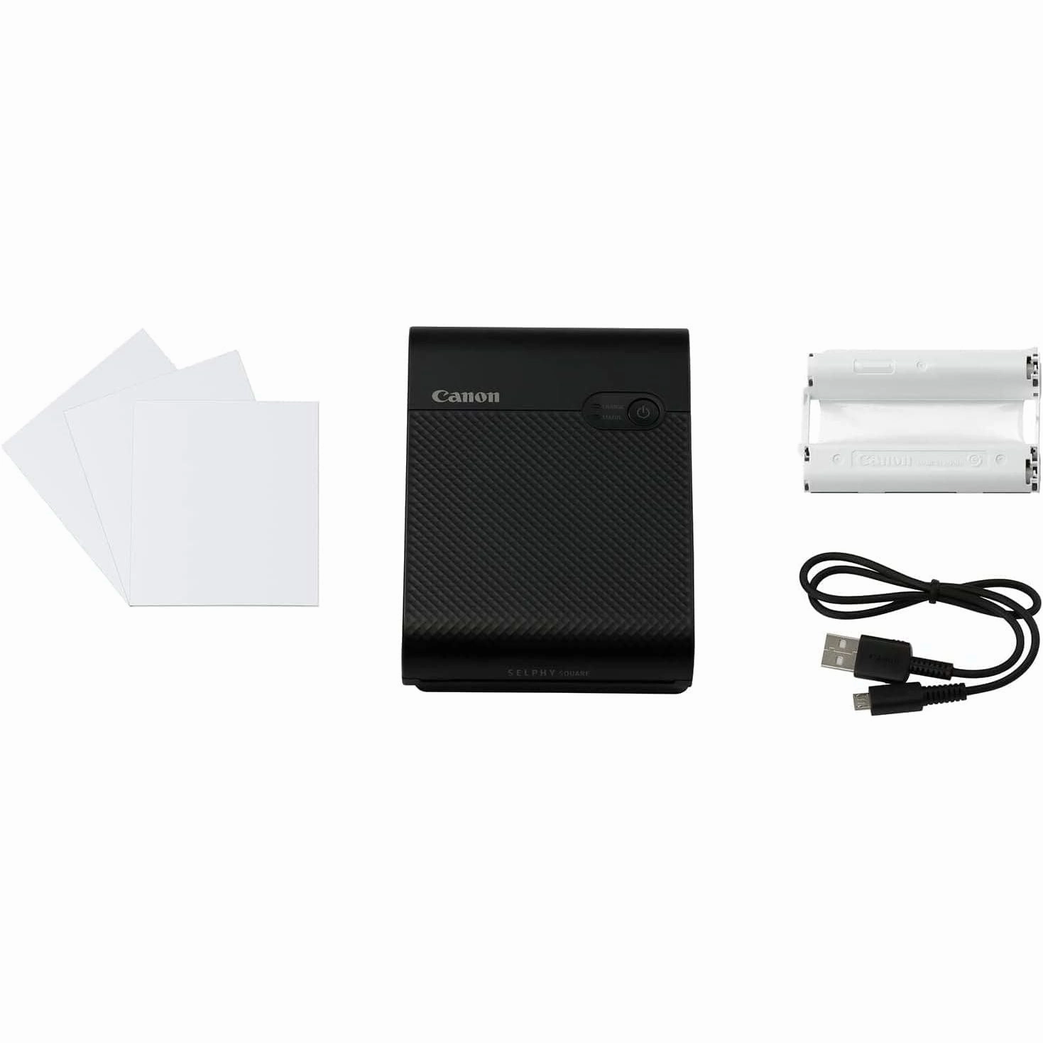 Canon SELPHY SQUARE QX10 Portable Colour Photo Wireless Printer (Black) - A compact WiFi printer that prints quality square photos and connects directly to your smartphone.