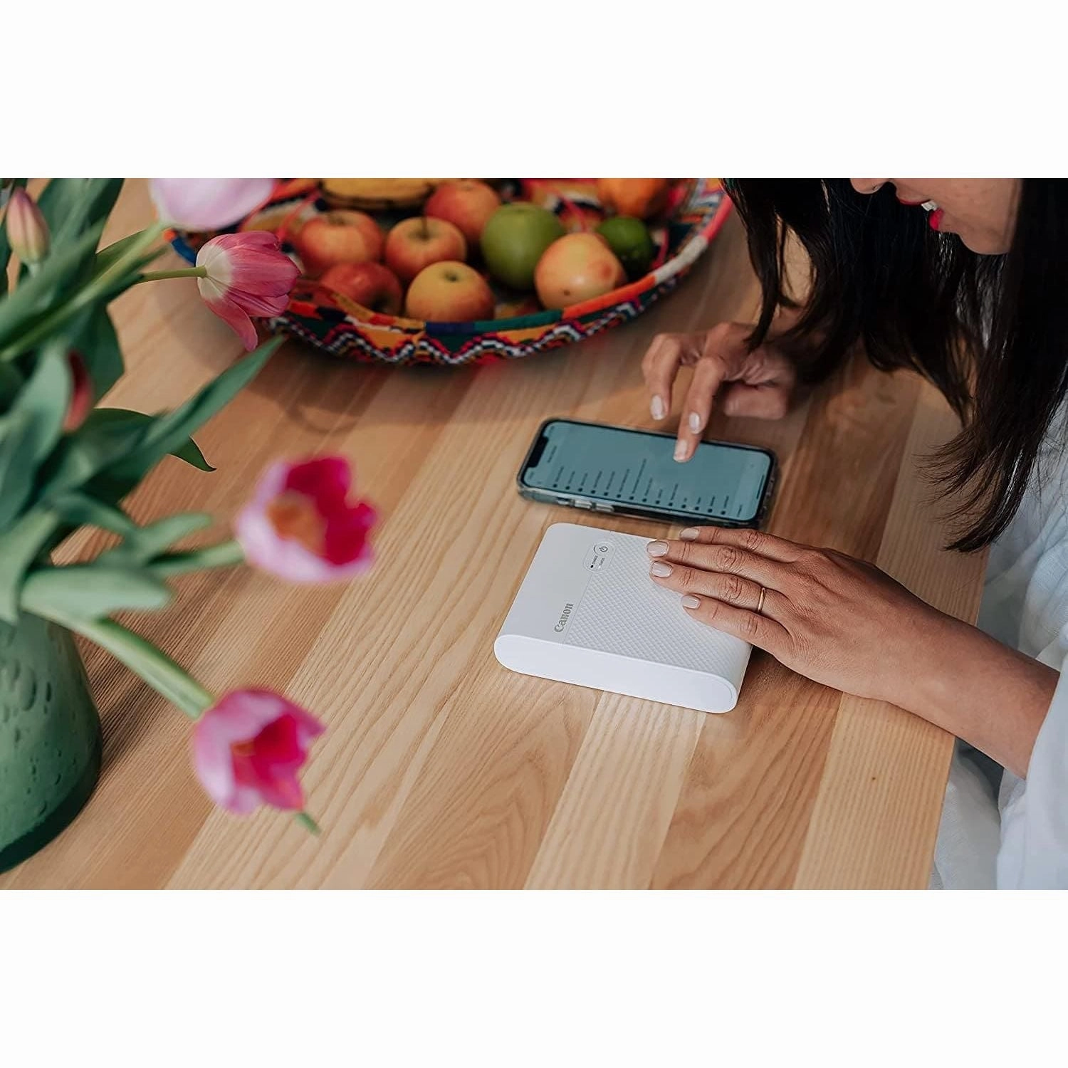 Canon SELPHY SQUARE QX10 Portable Colour Photo Wireless Printer (Black) - A compact WiFi printer that prints quality square photos and connects directly to your smartphone.