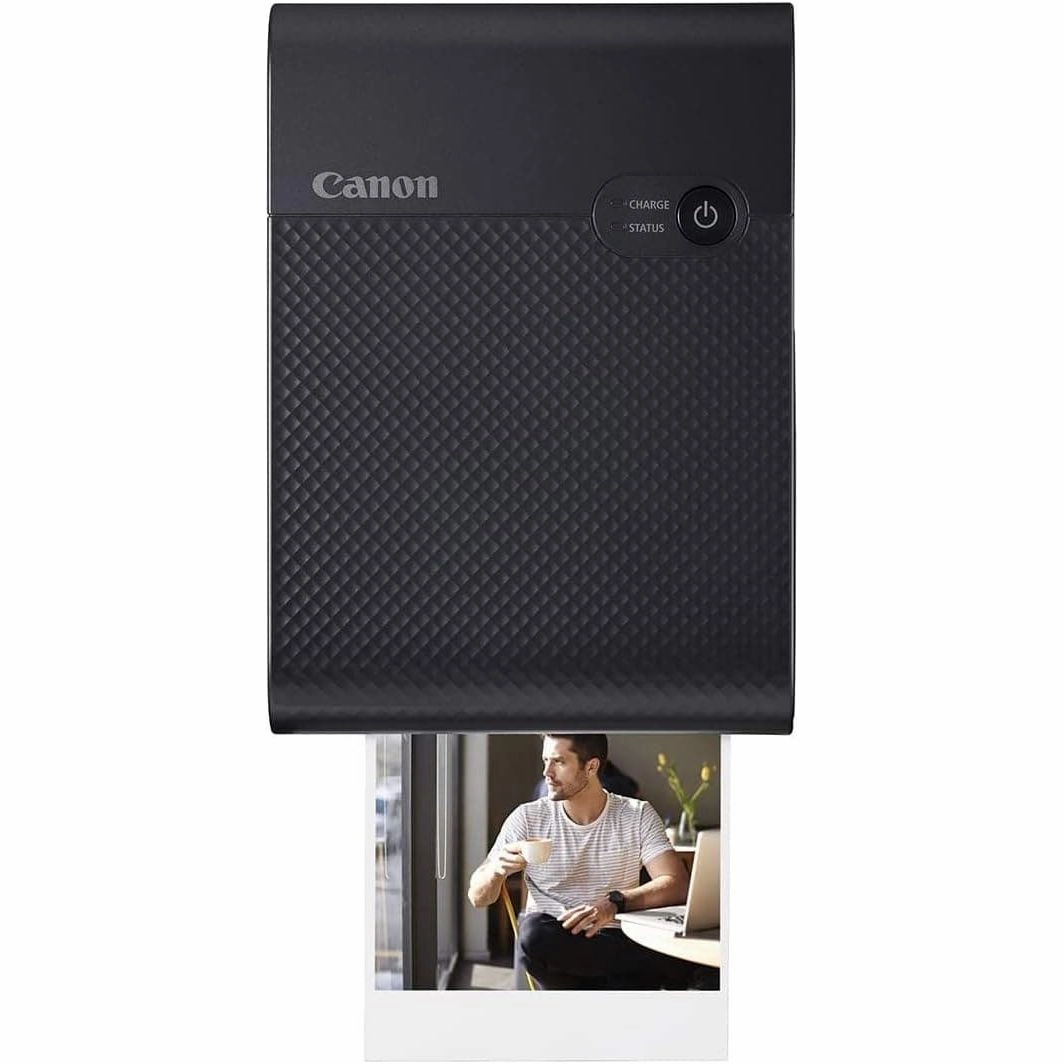 Canon SELPHY SQUARE QX10 Portable Colour Photo Wireless Printer (Black) - A compact WiFi printer that prints quality square photos and connects directly to your smartphone.