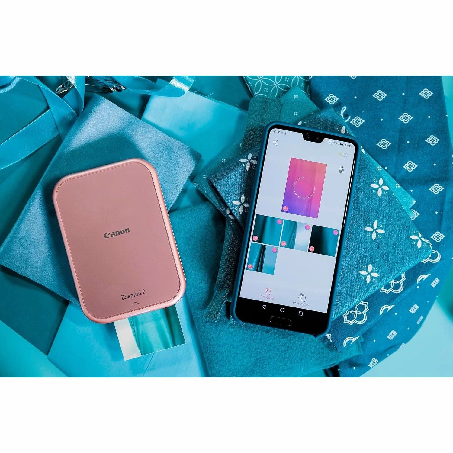 Canon Zoemini 2 Printing Kit Photo Printer   Zinc Photo 20-Piece   ZP-2030 (20 Sheets)   10 Circle Stickers (for Smartphone, USB C, Bluetooth, Mobile Printing) Rose Gold