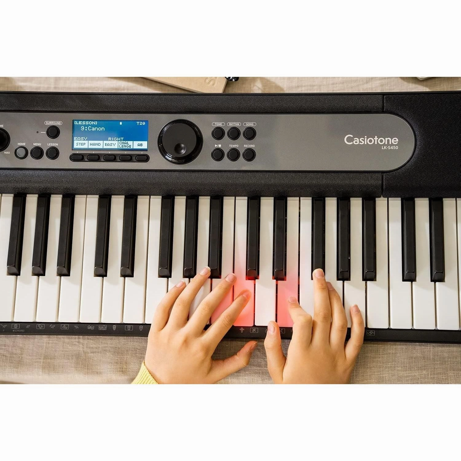 Casio LK-S450 Electronic Keyboard with Touch Sensitive, Lighted Keys,