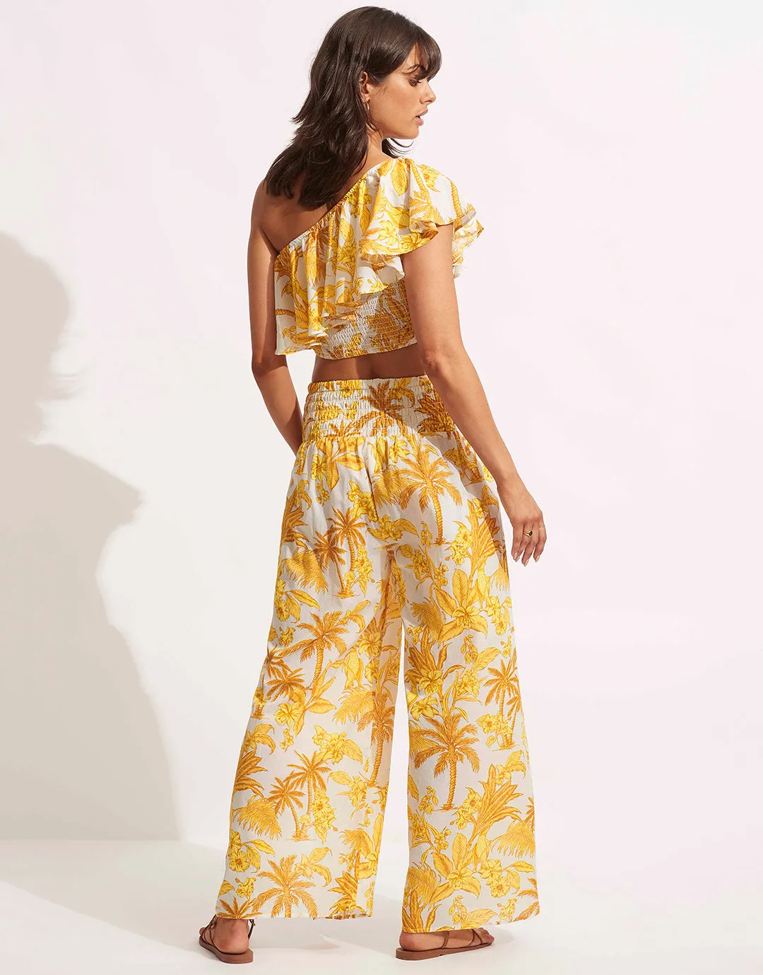 Castaway Shirring Top - Tuscan Sunset